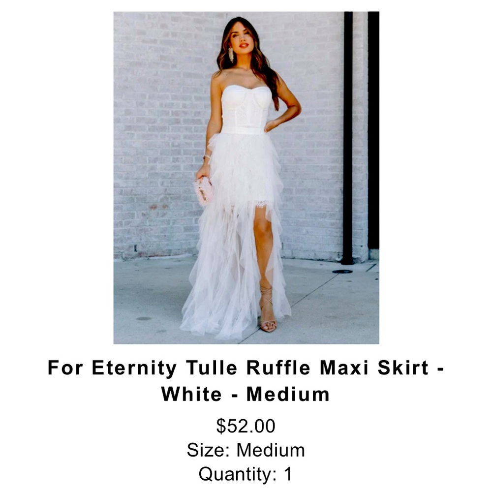 Tulle ruffle maxi skirt